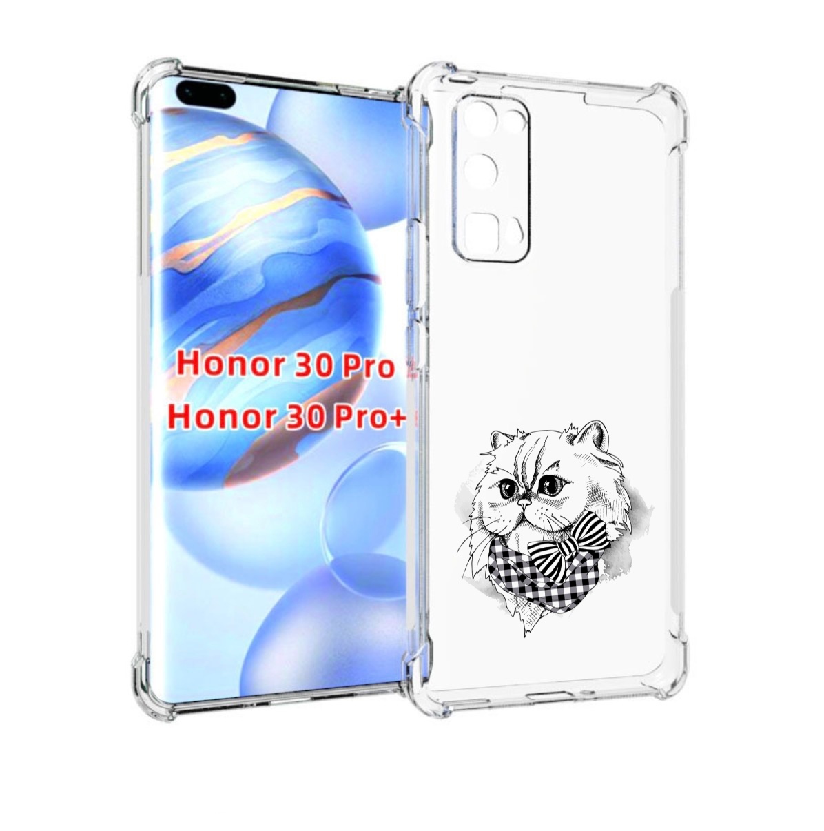 

Чехол бампер MyPads нарисованная красивая кошечка для Honor, Прозрачный, Tocco