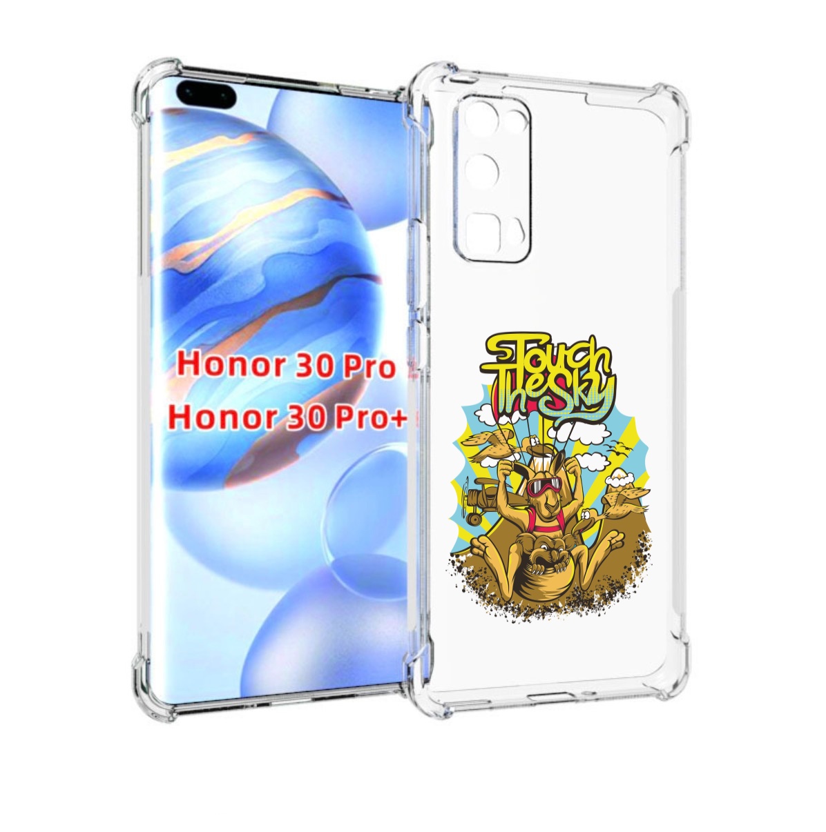 

Чехол бампер MyPads нарисованное кенгуру комикс для Honor, Прозрачный, Tocco