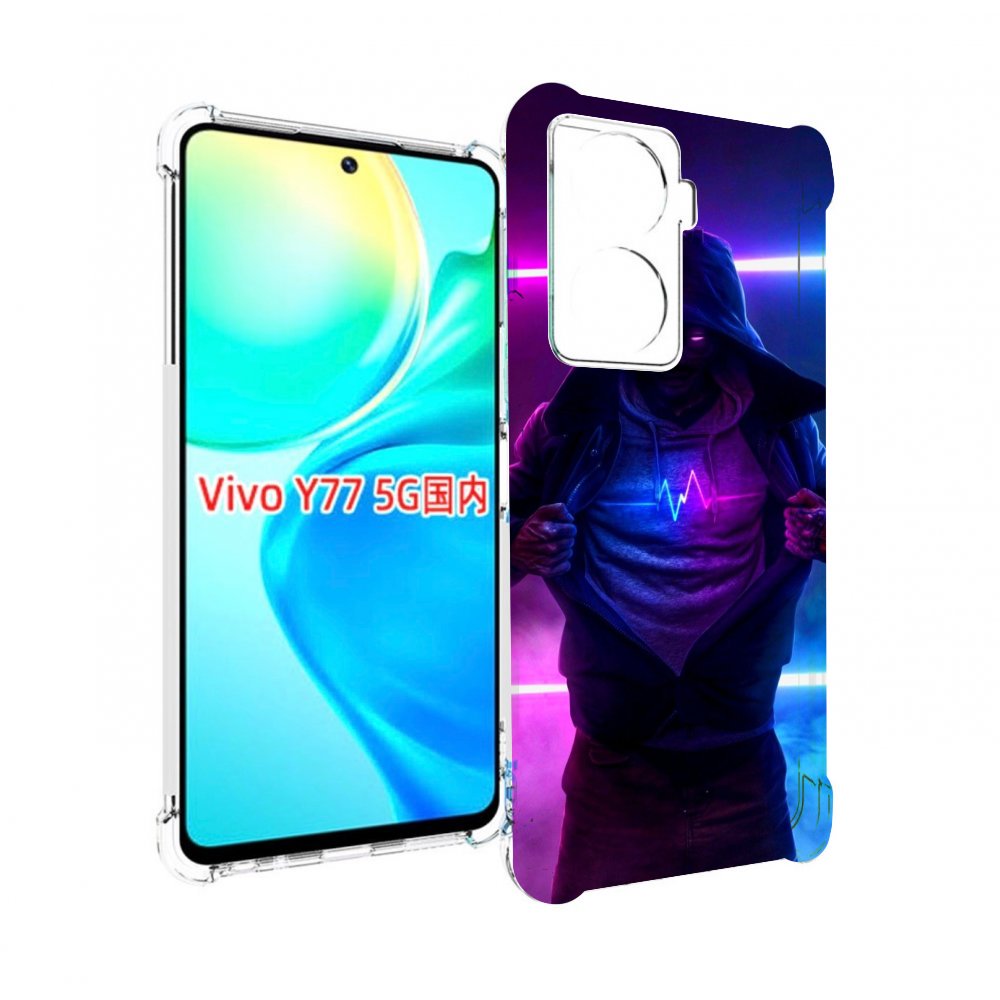 

Чехол MyPads парень в капюшоне неоновый для Vivo Y77 5G, Прозрачный, Tocco