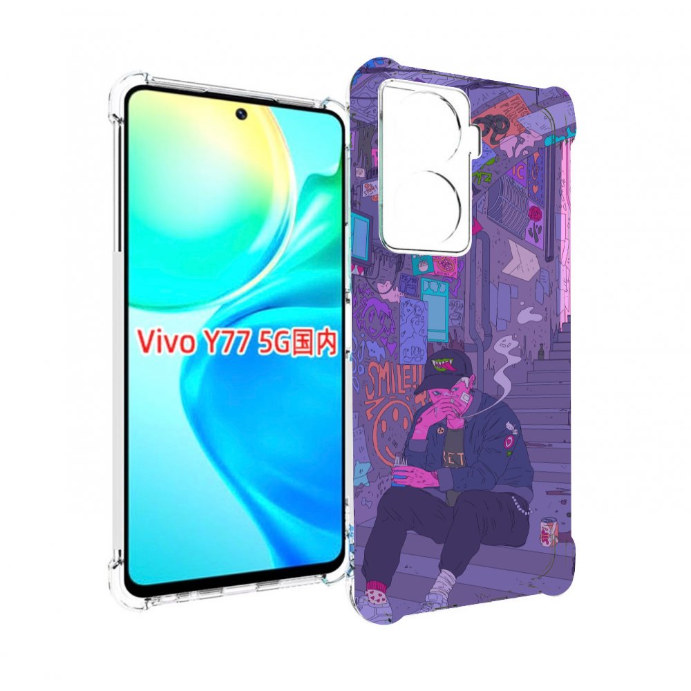 

Чехол MyPads парень в подъезде мультик для Vivo Y77 5G, Прозрачный, Tocco