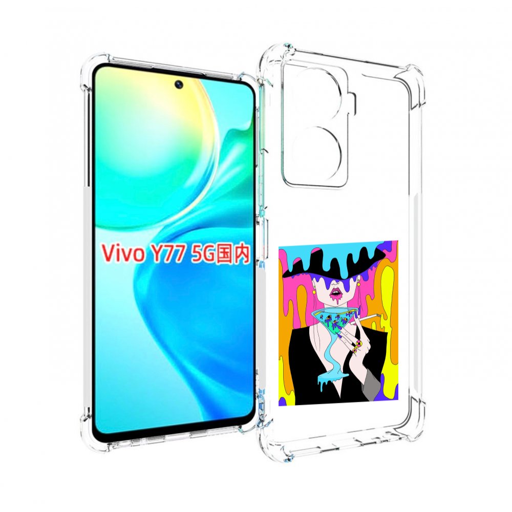 

Чехол MyPads плавленая девушка акварель женский для Vivo Y77 5G, Прозрачный, Tocco