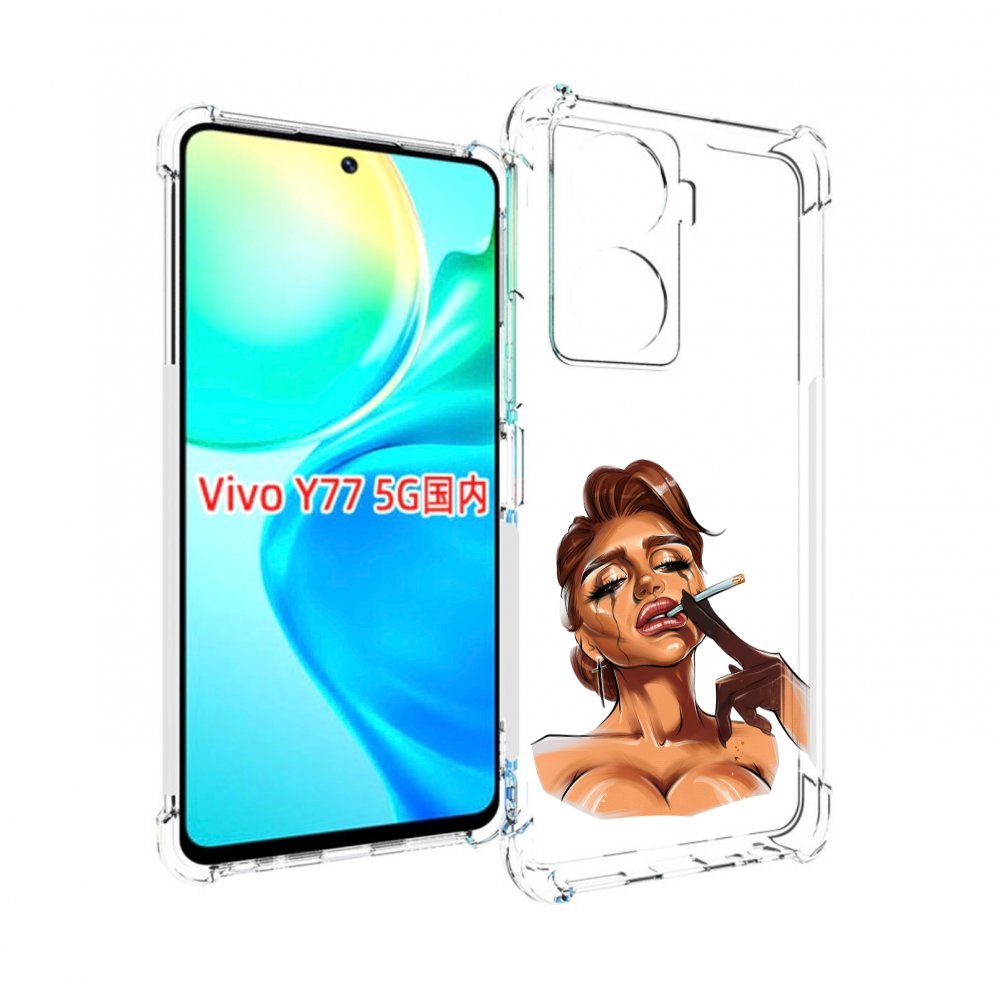 

Чехол MyPads плачущая-девушка-с-сигаретой женский для Vivo Y77 5G, Прозрачный, Tocco