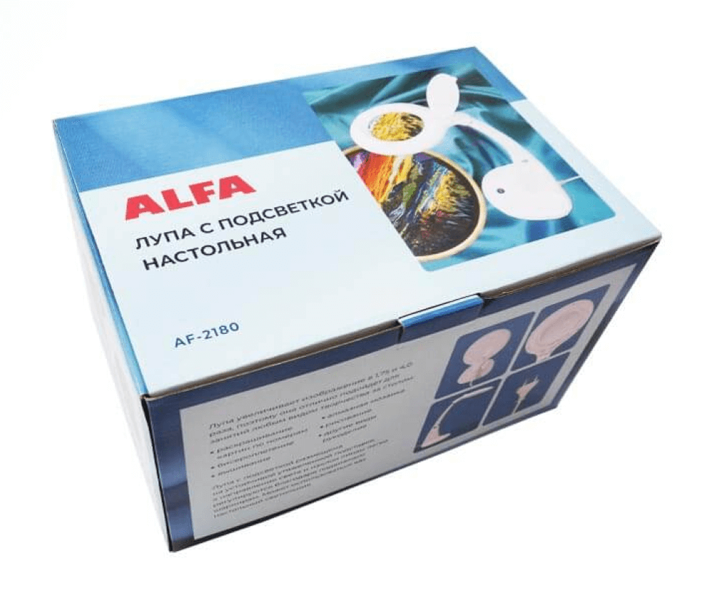 

Лупа ALFA с подсветкой настольная, Белая