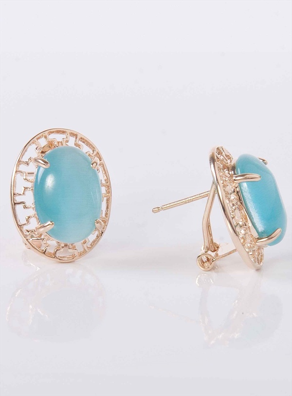 

Серьги из бижутерного сплава Lotus Jewelry 897E-07CA-blue, кошачий глаз, 897E-07CA-blue