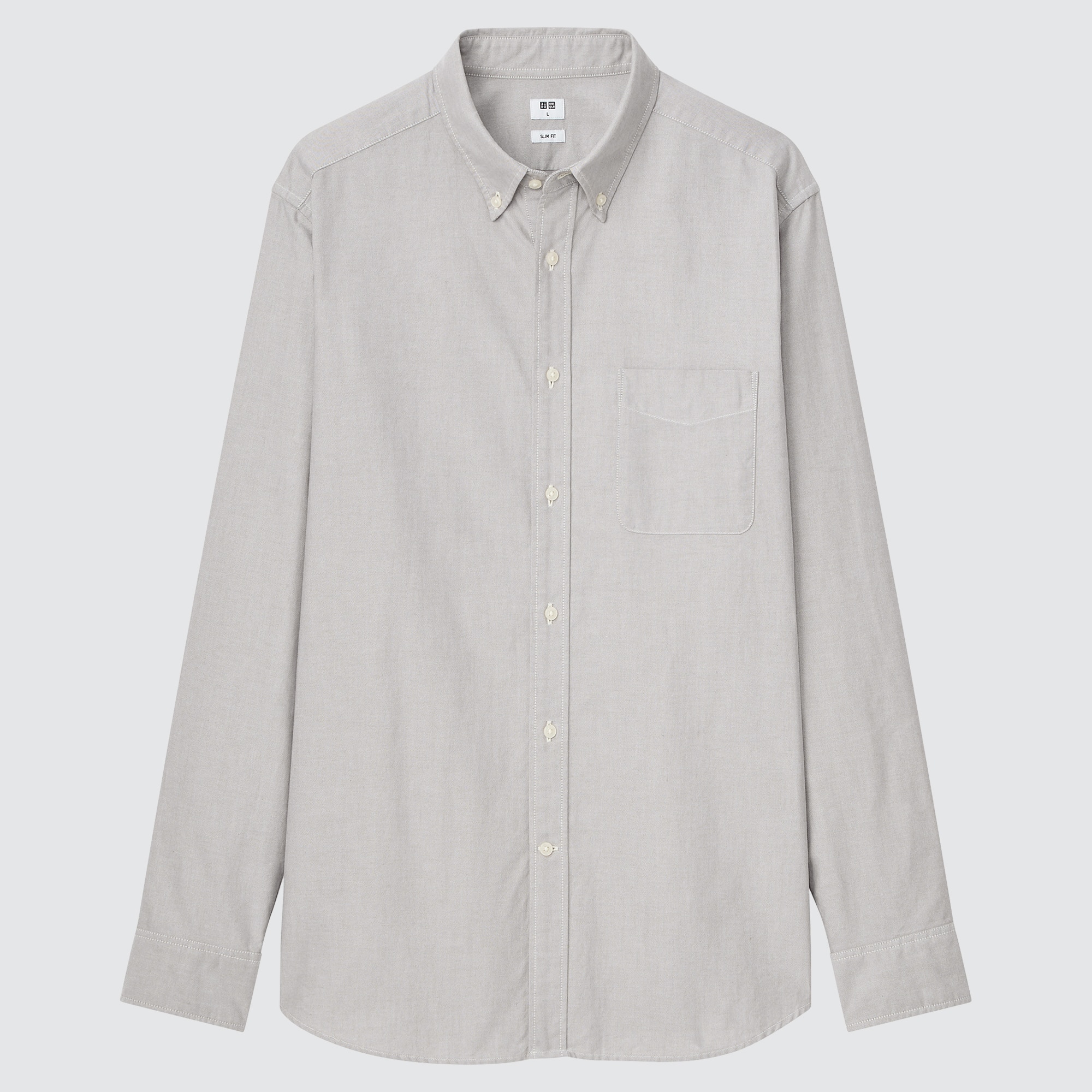 

Рубашка мужская UNIQLO 448347COL06 серая M (доставка из-за рубежа), 448347COL06