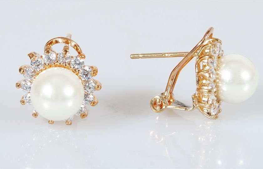 

Серьги из ювелирного сплава Lotus Jewelry 177E-45fwp, жемчуг искусственный/циркон, 177E-45fwp