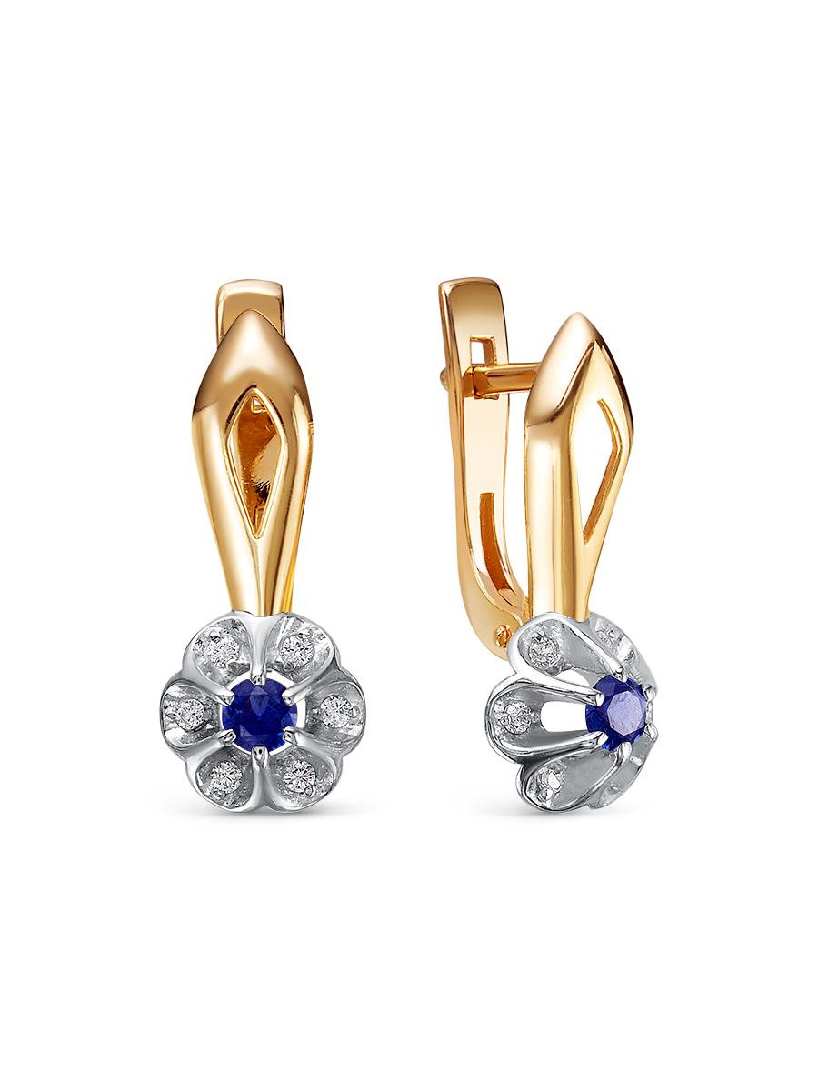 

Серьги из серебра с синтетическим сапфиром SamoroDki Jewelry 2-03-005-01зА, 2-03-005-01зА