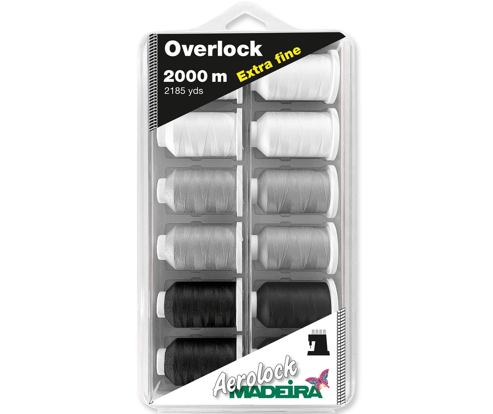 

Набор ниток Madeira Aerolock № 180 Blisterbox, 12 х 2000 м, 3 цвета, Серый