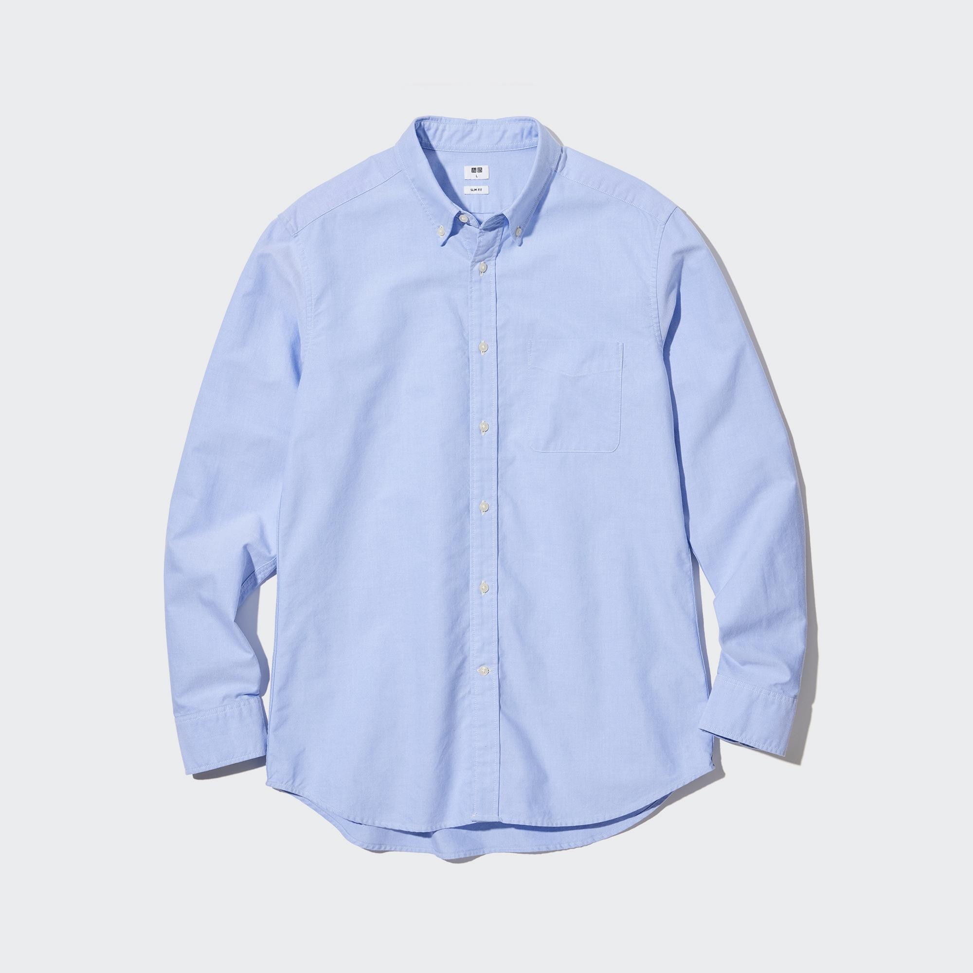 Рубашка мужская UNIQLO 448347COL64 синяя 2XS (доставка из-за рубежа)