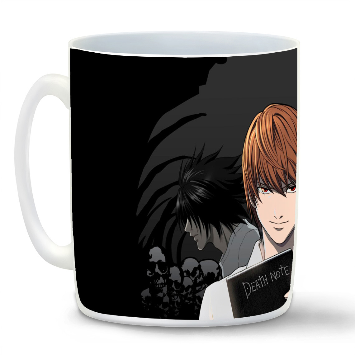 

Кружка CoolPodarok Аниме Тетрадь смерти Трио на черном фоне Death note Trio black backgrou