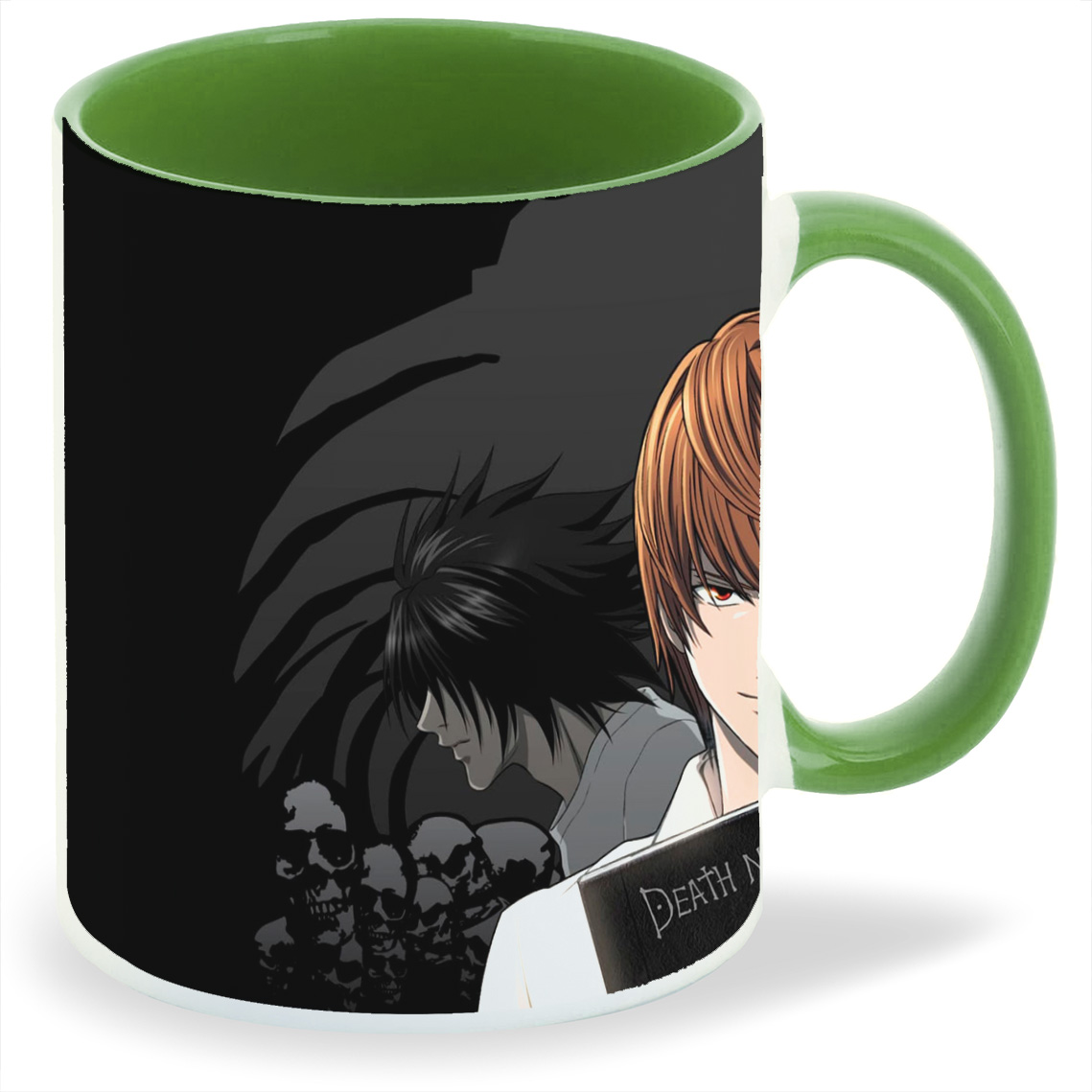 

Кружка CoolPodarok Аниме Тетрадь смерти Трио на черном фоне Death note Trio black backgrou