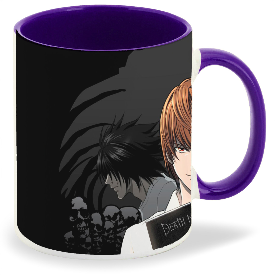 

Кружка CoolPodarok Аниме Тетрадь смерти Трио на черном фоне Death note Trio black backgrou