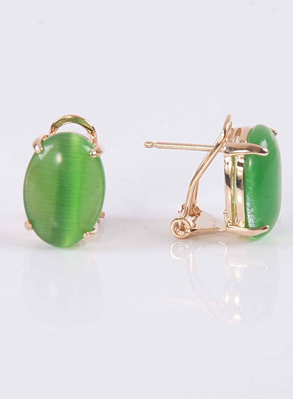 

Серьги из бижутерного сплава Lotus Jewelry 3023E-10CA-green, кошачий глаз, 3023E-10CA-green