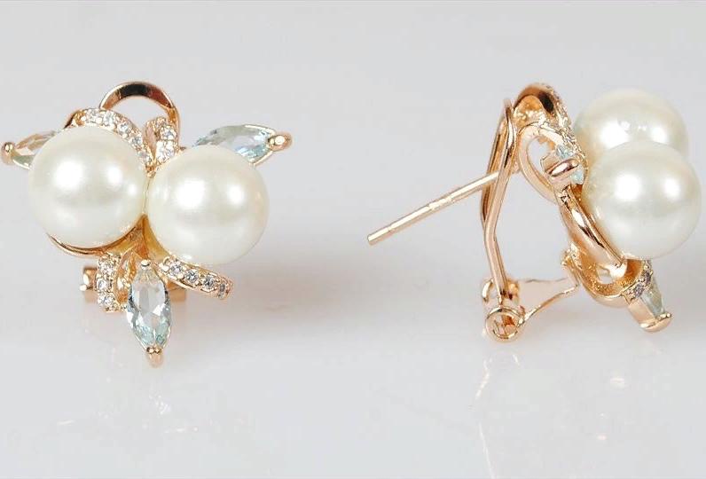 

Серьги из ювелирного сплава Lotus Jewelry 3027E-22fwp-bl, жемчуг искусственный/циркон, 3027E-22fwp-bl