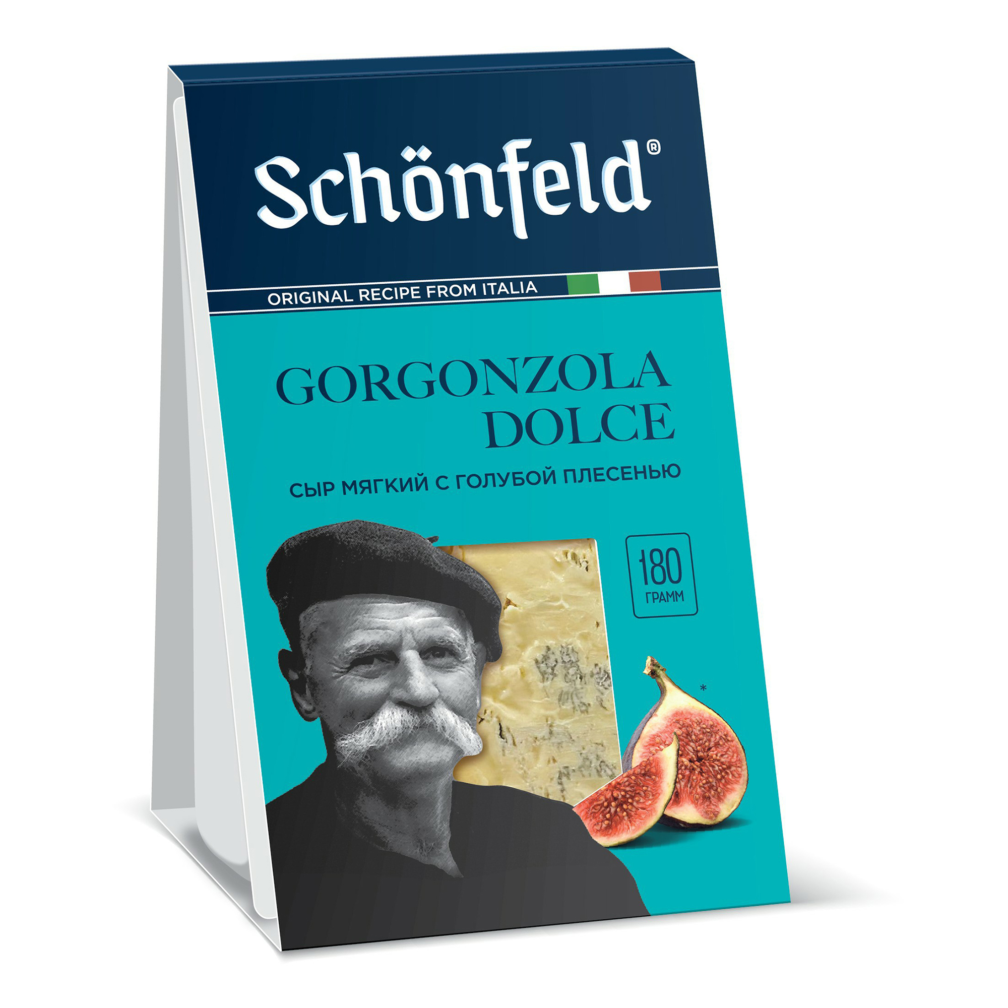 фото Сыр мягкий schonfeld gorgonzola dolche с голубой плесенью 55% 180 г