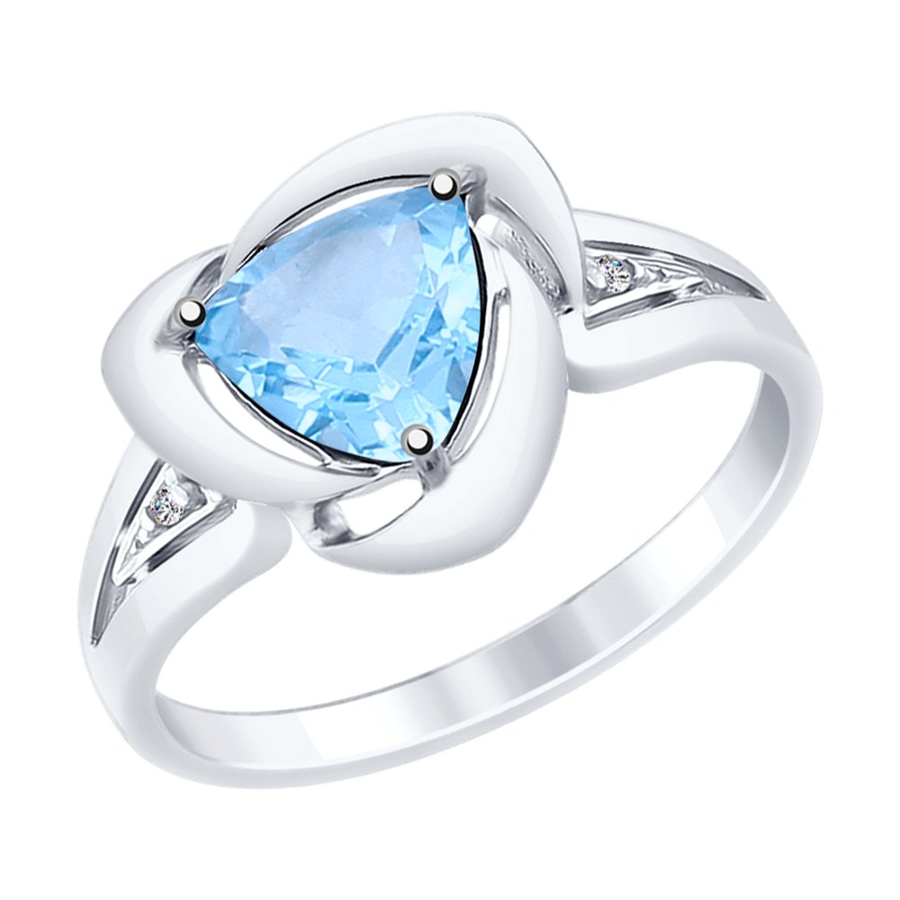 

Кольцо из серебра с топазом/фианитом р. 19.5 SOKOLOV 92011478, 92011478