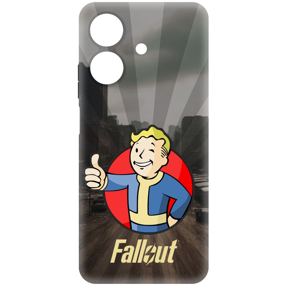 

Чехол-накладка Krutoff Soft Case Фоллаут (Fallout) - Волт-бой для Realme Note 60 черный