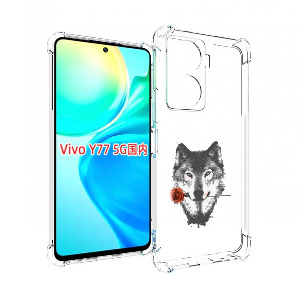

Чехол MyPads волк с розой для Vivo Y77 5G, Прозрачный, Tocco