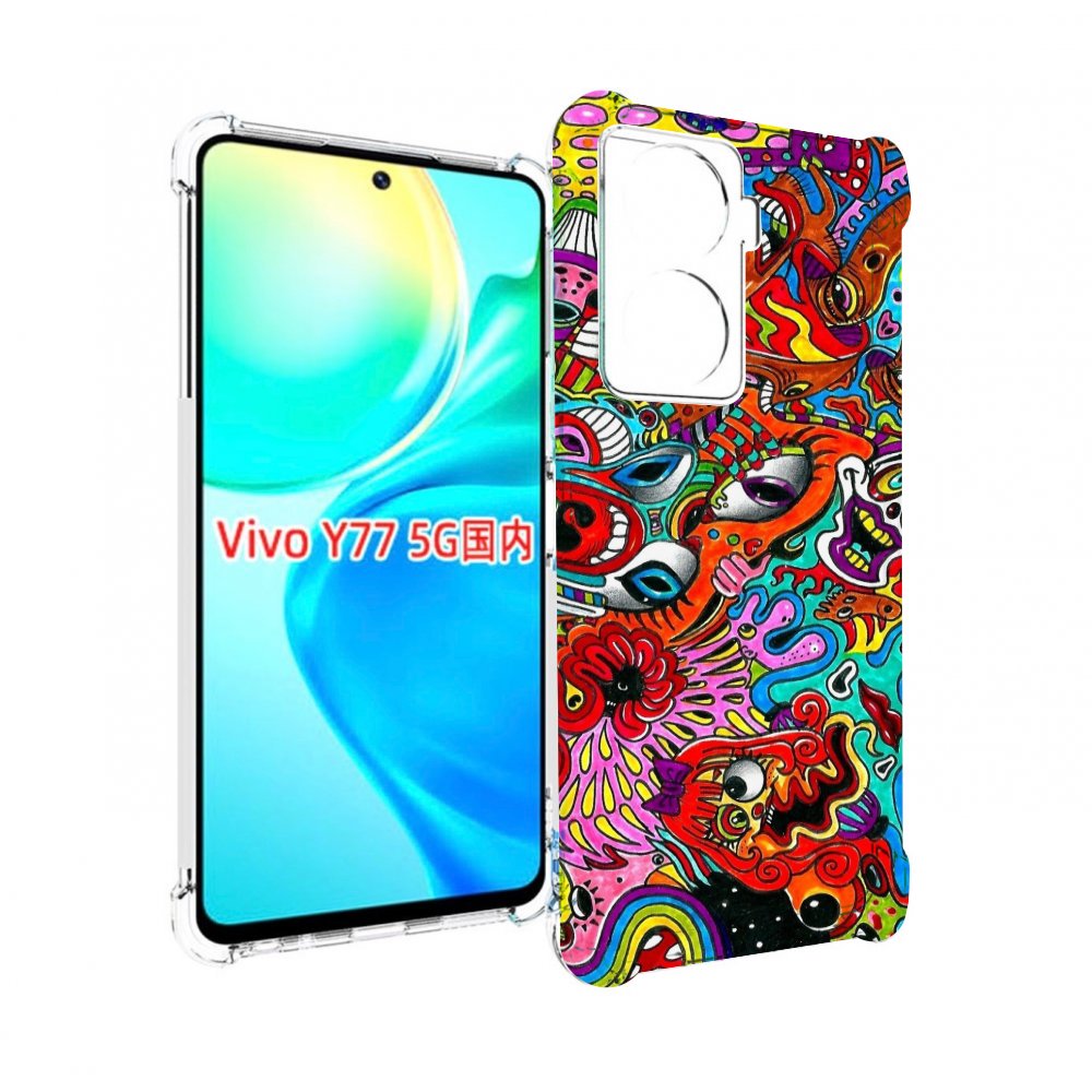 

Чехол MyPads разные абстракции яркие для Vivo Y77 5G, Прозрачный, Tocco