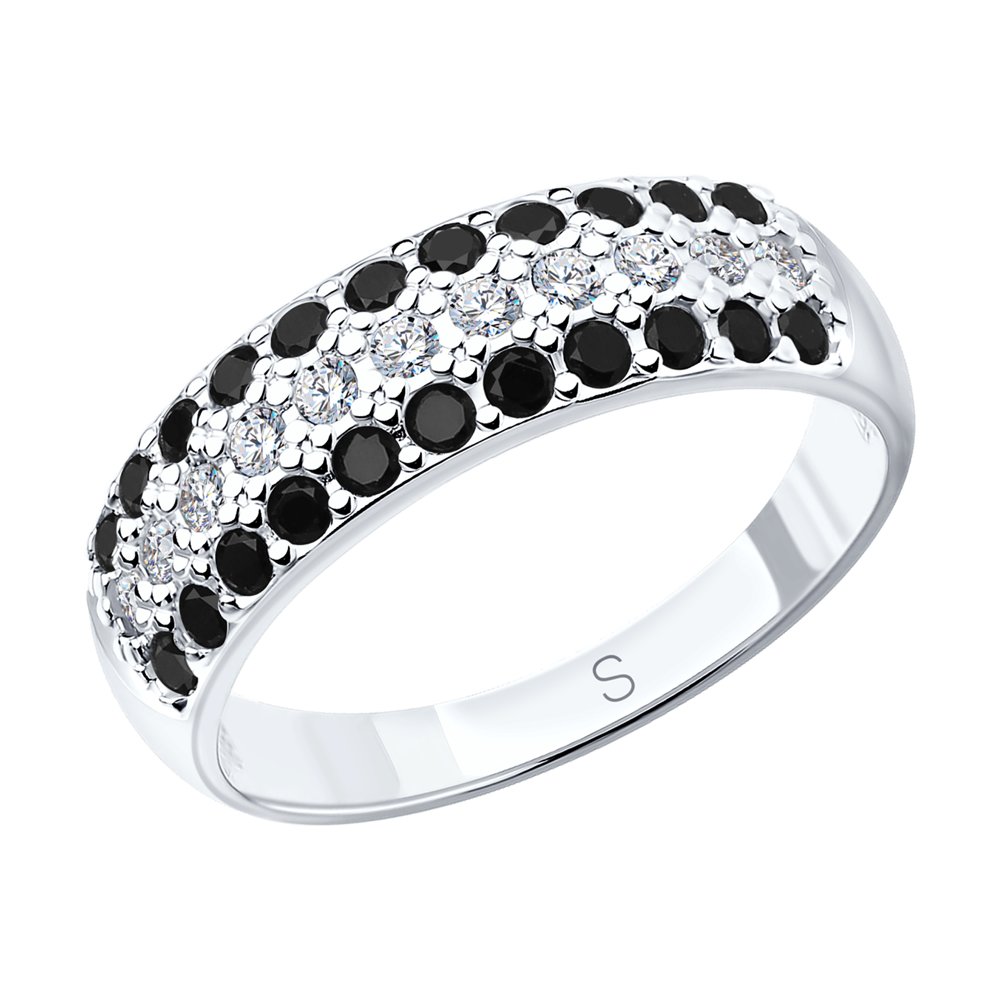 фото Кольцо из серебра с фианитом р. 16.5 sokolov 94010064