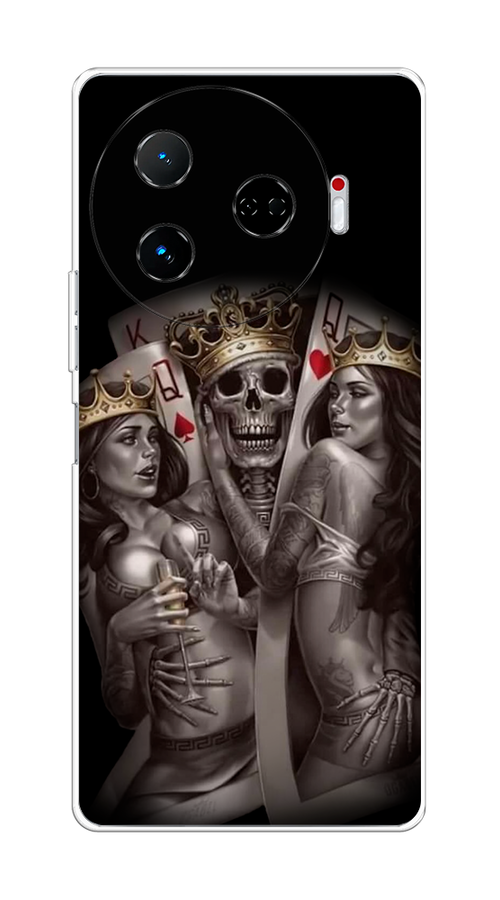 

Чехол на Tecno Camon 30 Pro 5G "Карты король и королевы", Серый;желтый, 305150-1