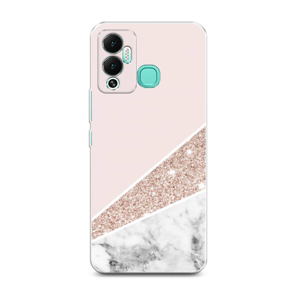 

Чехол на Infinix Hot 12 Play "Блестящий розовый мрамор", 3101750-3