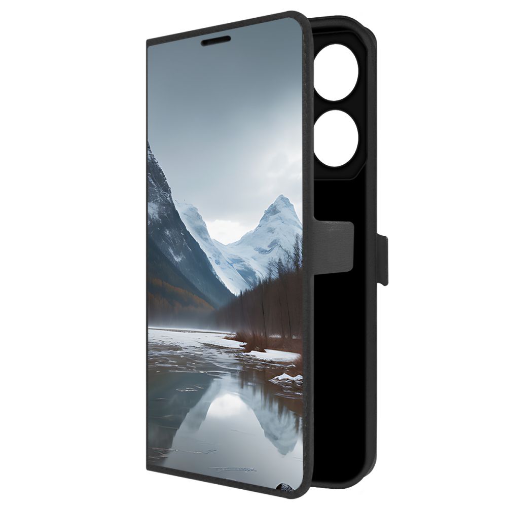 

Чехол-книжка Krutoff Eco Book для Tecno Pova 6 Neo Весенняя оттепель (черный)