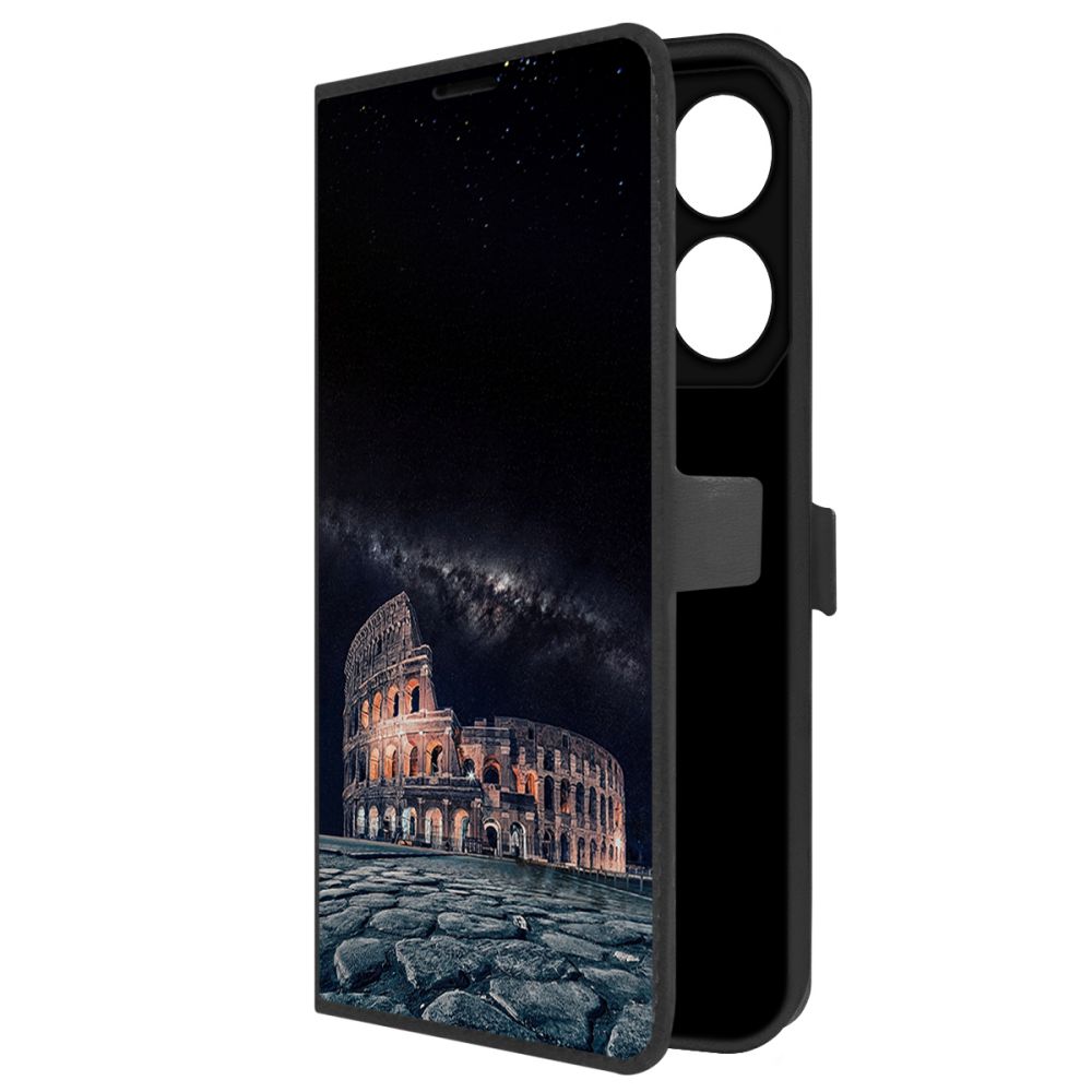 

Чехол-книжка Krutoff Eco Book для Tecno Pova 6 Neo Италия, Колизей (черный)