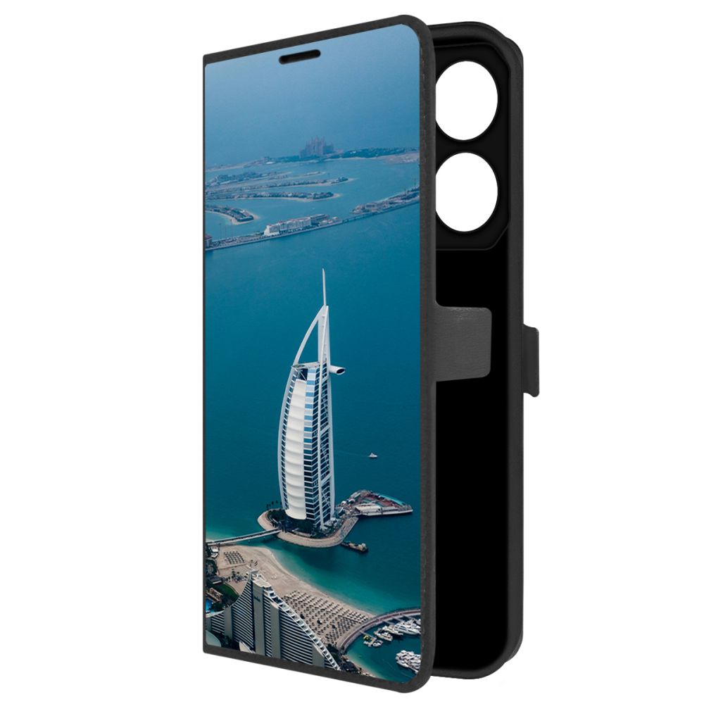 

Чехол-книжка Krutoff Eco Book для Tecno Pova 6 Neo ОАЭ, Бурдж-эль-Араб (черный)