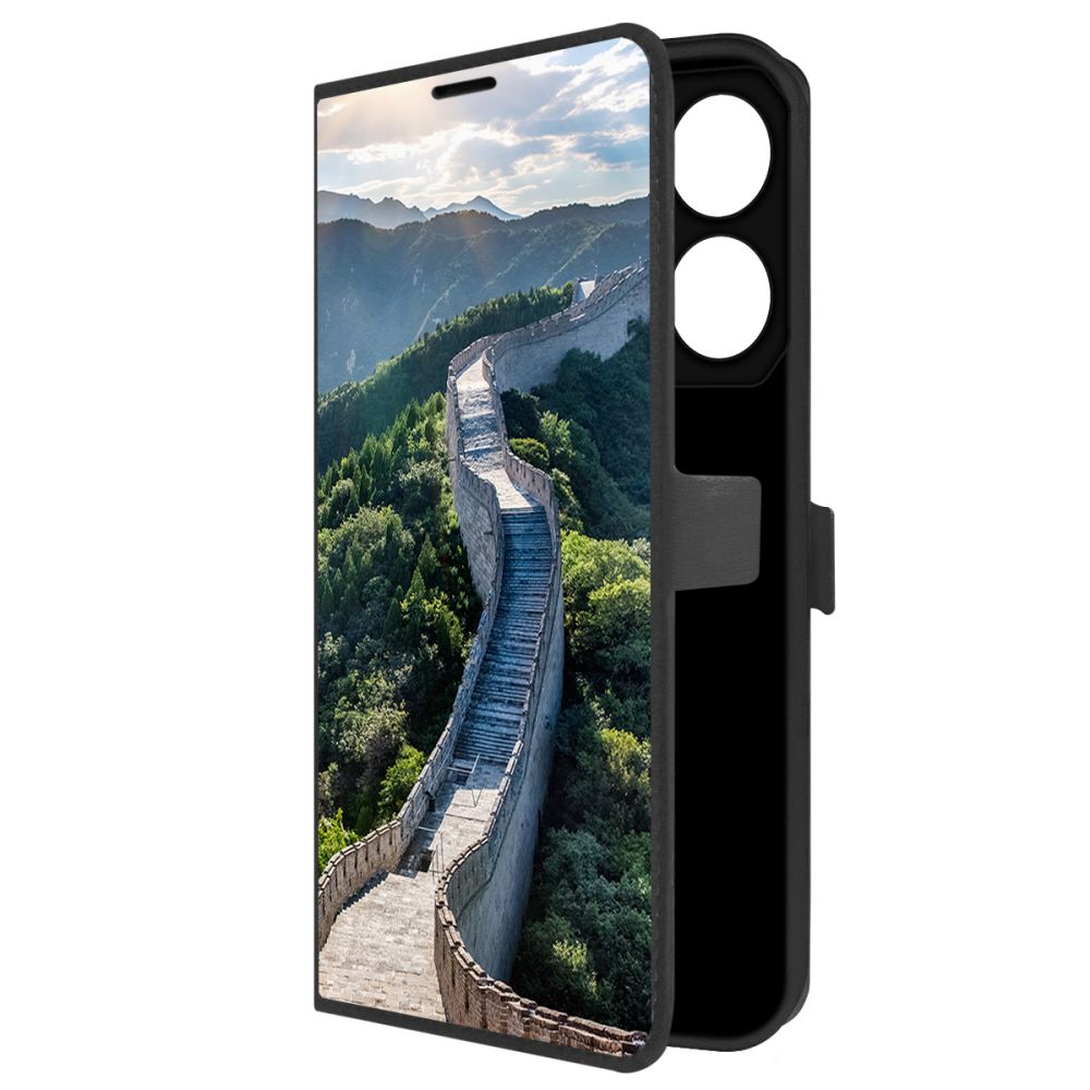 

Чехол-книжка Krutoff Eco Book для TECNO Pova 6 Neo Китай, Великая Стена (черный)