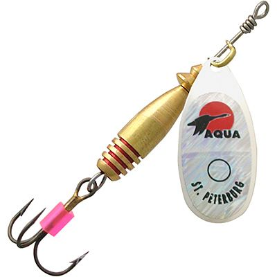 фото Блесна для рыбалки aqua colan 05,0g, лепесток № 1, cl-30 (серебро, красный, черный), 1шт.