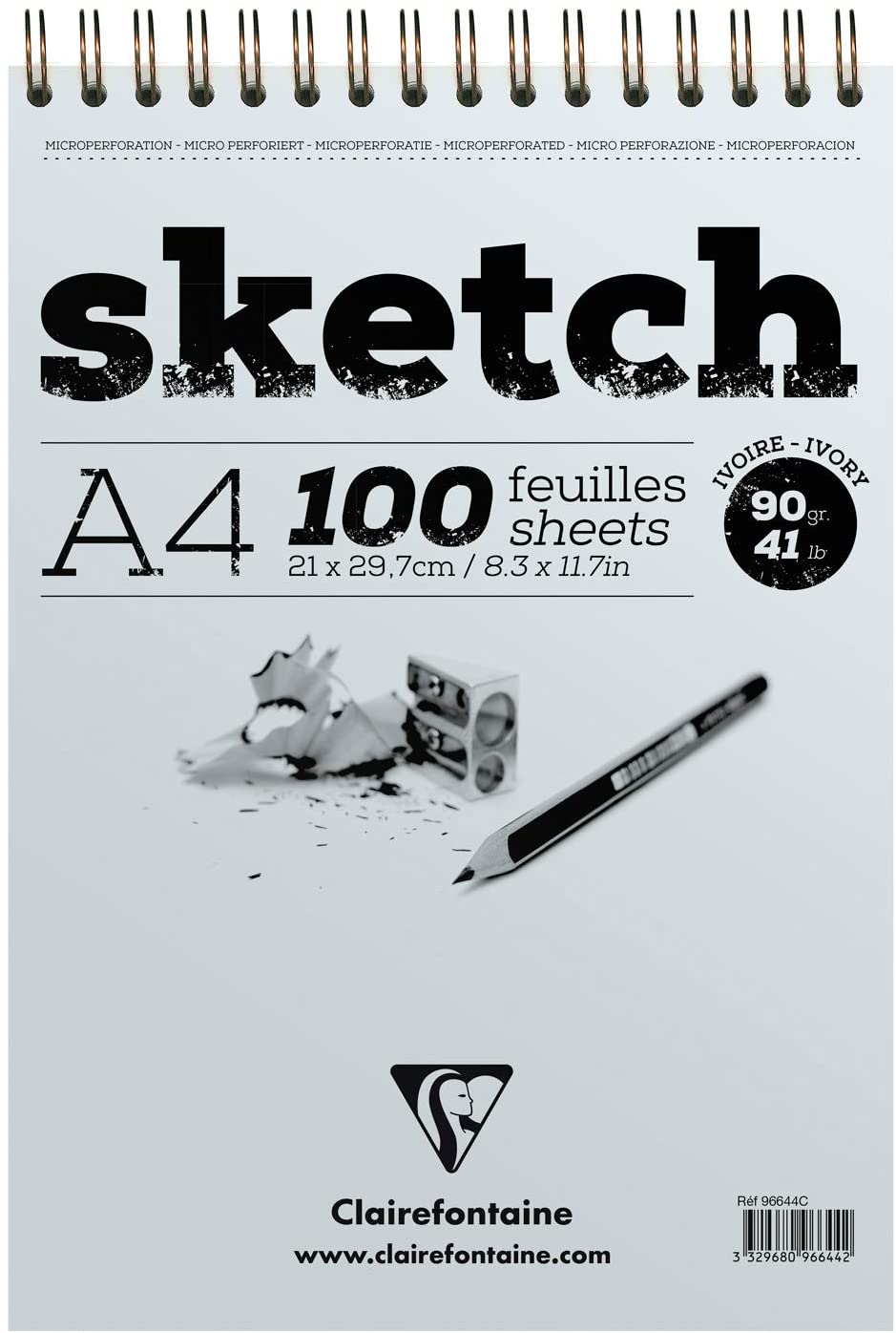 фото Clairefontaine скетчбук на спирали sketch (бумага слоновой кости) a4 nobrand