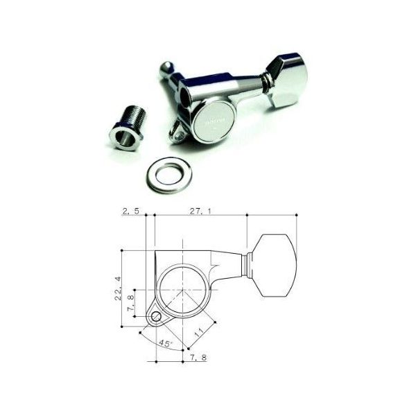 

Колки гитарные Gotoh SG381-MG-07-C-(L3+R3), Хромированный