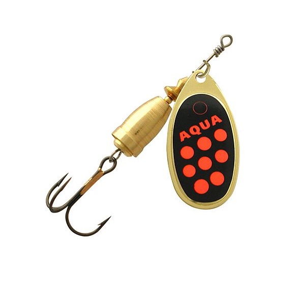 Блесна для рыбалки AQUA COMET+BELL 03,0g, леп. № 1, DZ-06 (золото, черный, красный), 1 шт.