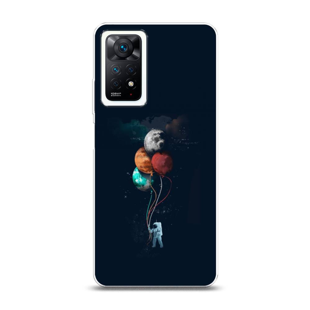 

Чехол на Xiaomi Redmi Note 11 Pro Plus 5G "Космонавт с шариками", Разноцветный, 312150-4