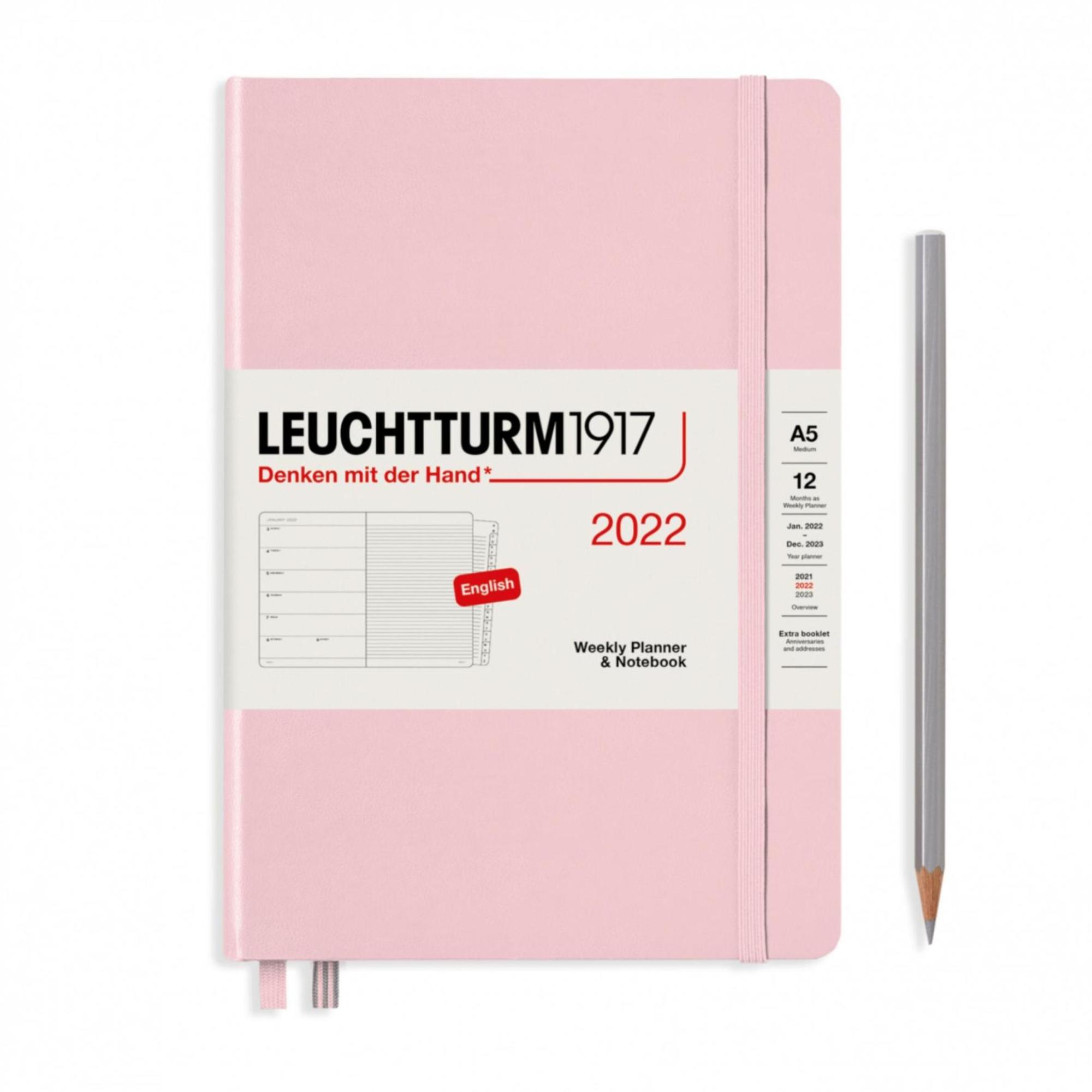 

Еженедельник-блокнот Leuchtturm1917 на 2022 год, неделя на странице, пастельный розовый
