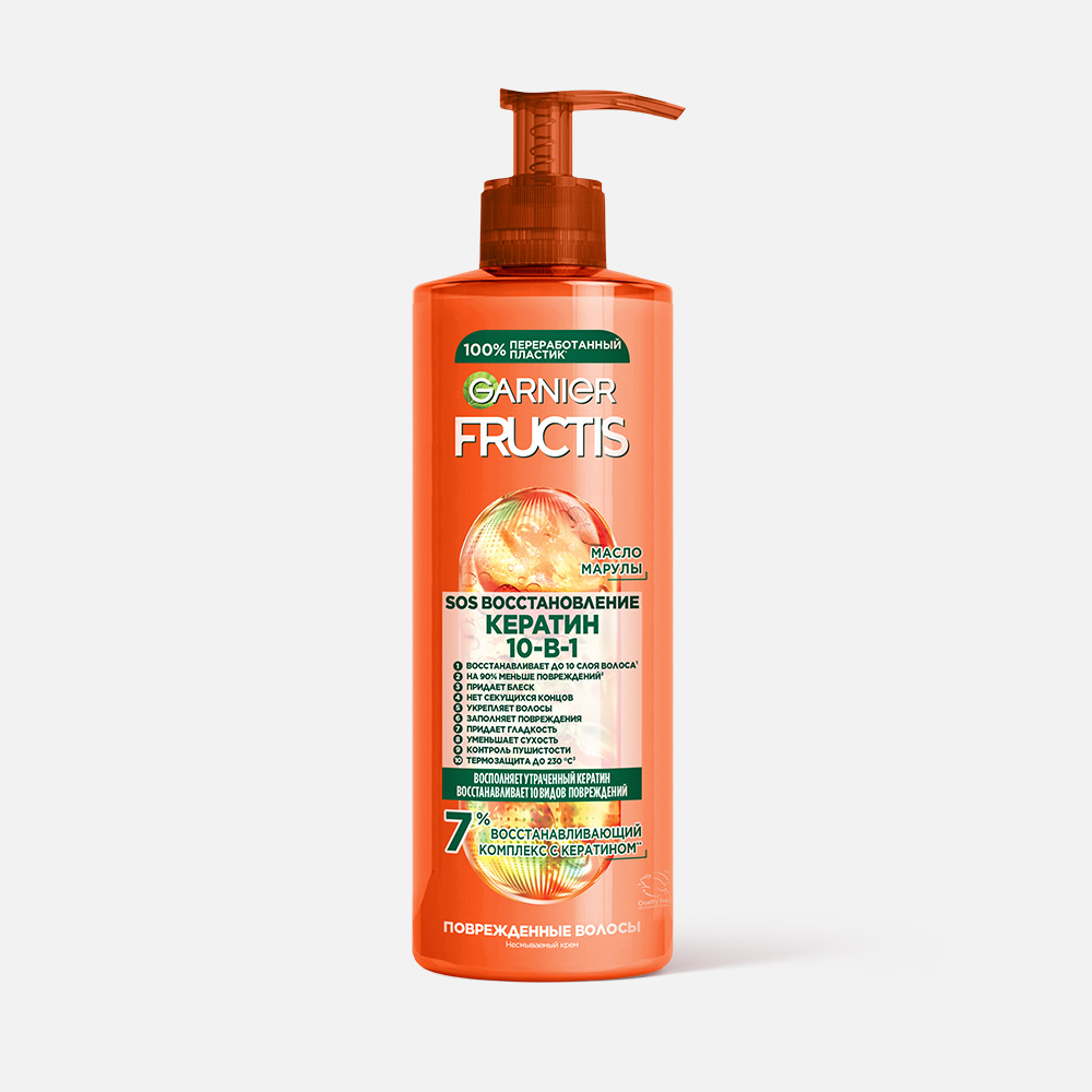 

Крем для волос Garnier Fructis, sos, спасатель волос, несмываемый, 10 в 1, 400 мл