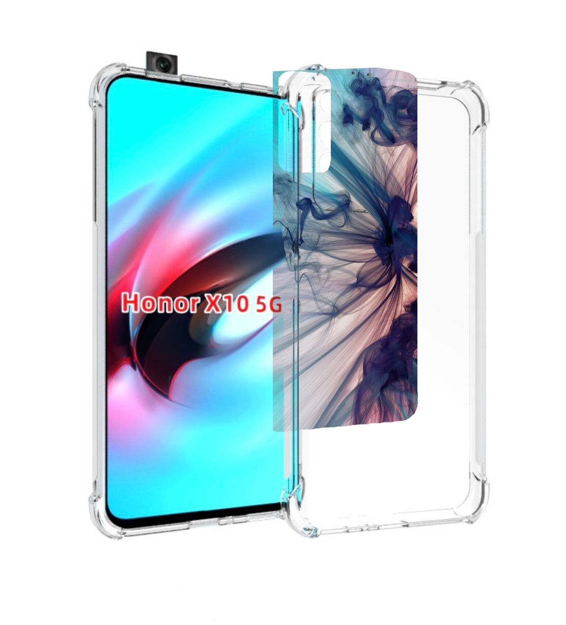 

Чехол MyPads разноцветный дым для Honor X10, Прозрачный, Tocco