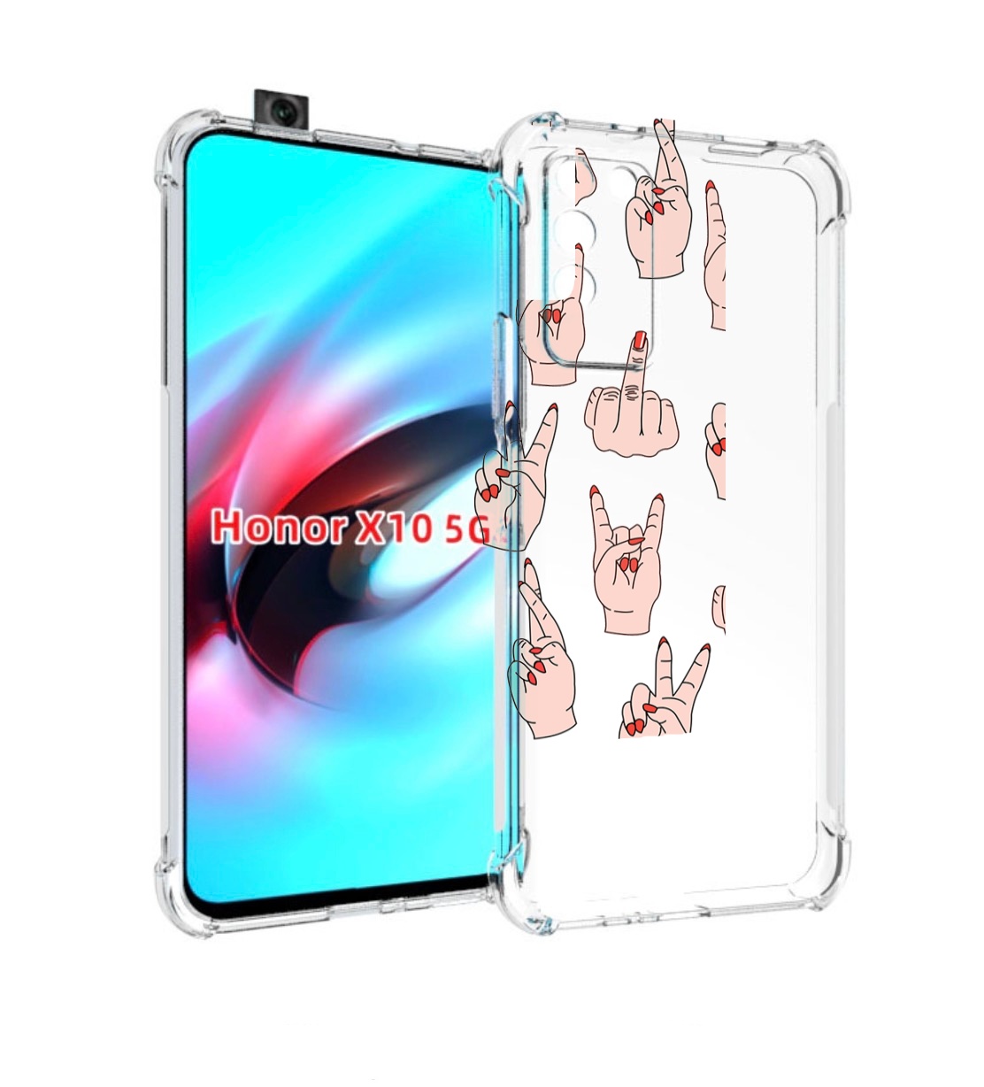 

Чехол MyPads разные-ручки для Honor X10, Прозрачный, Tocco