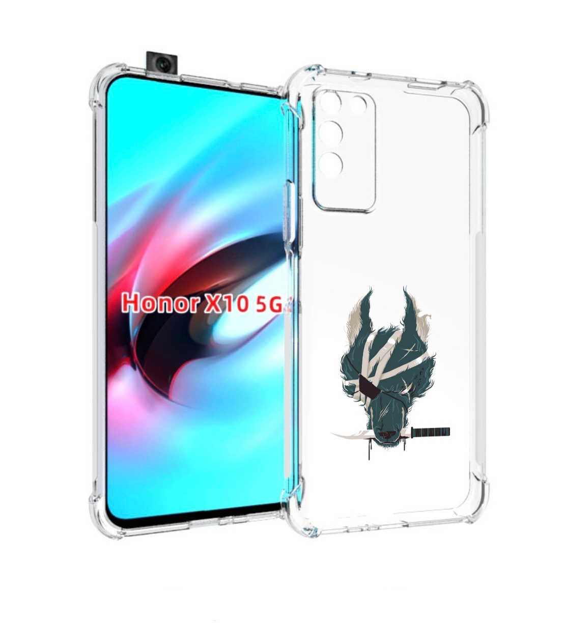 

Чехол MyPads волк-разбойник для Honor X10, Прозрачный, Tocco