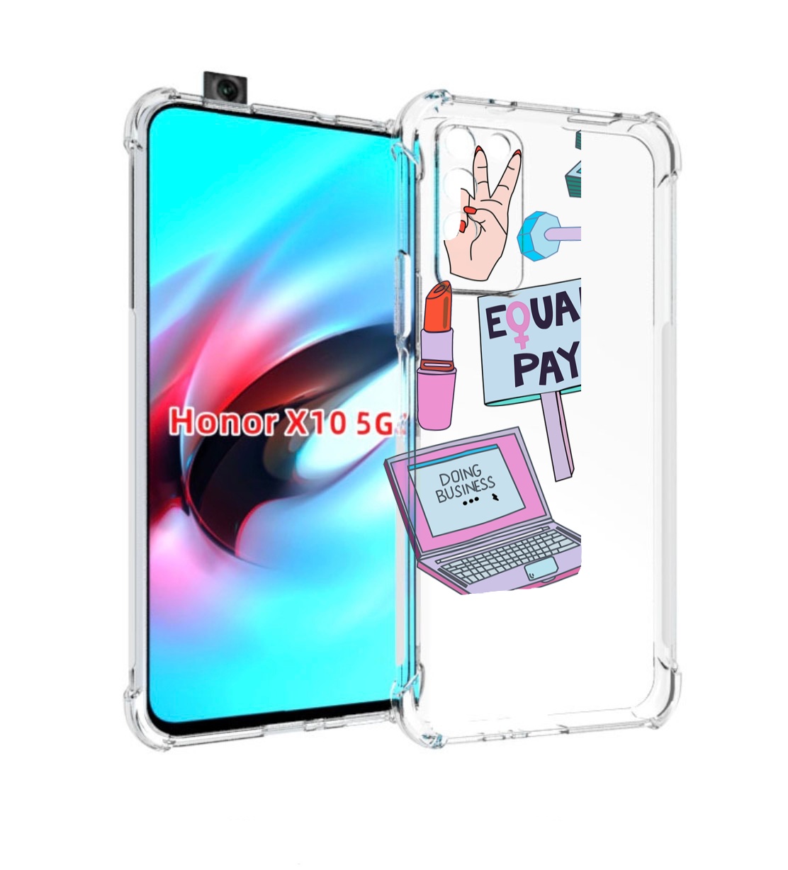

Чехол MyPads разные-штучки для Honor X10, Прозрачный, Tocco