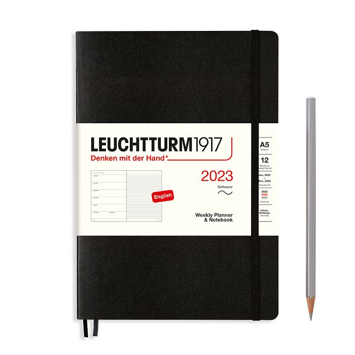 

Еженедельник-блокнот Leuchtturm1917 на 2023 год, Soft Cover, неделя на странице, черный