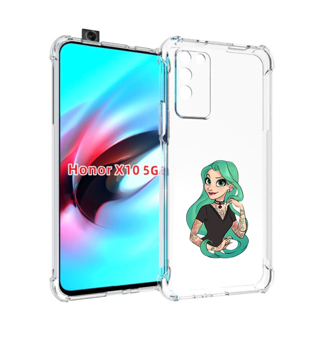 

Чехол MyPads рапунцель-в-тату женский для Honor X10, Прозрачный, Tocco
