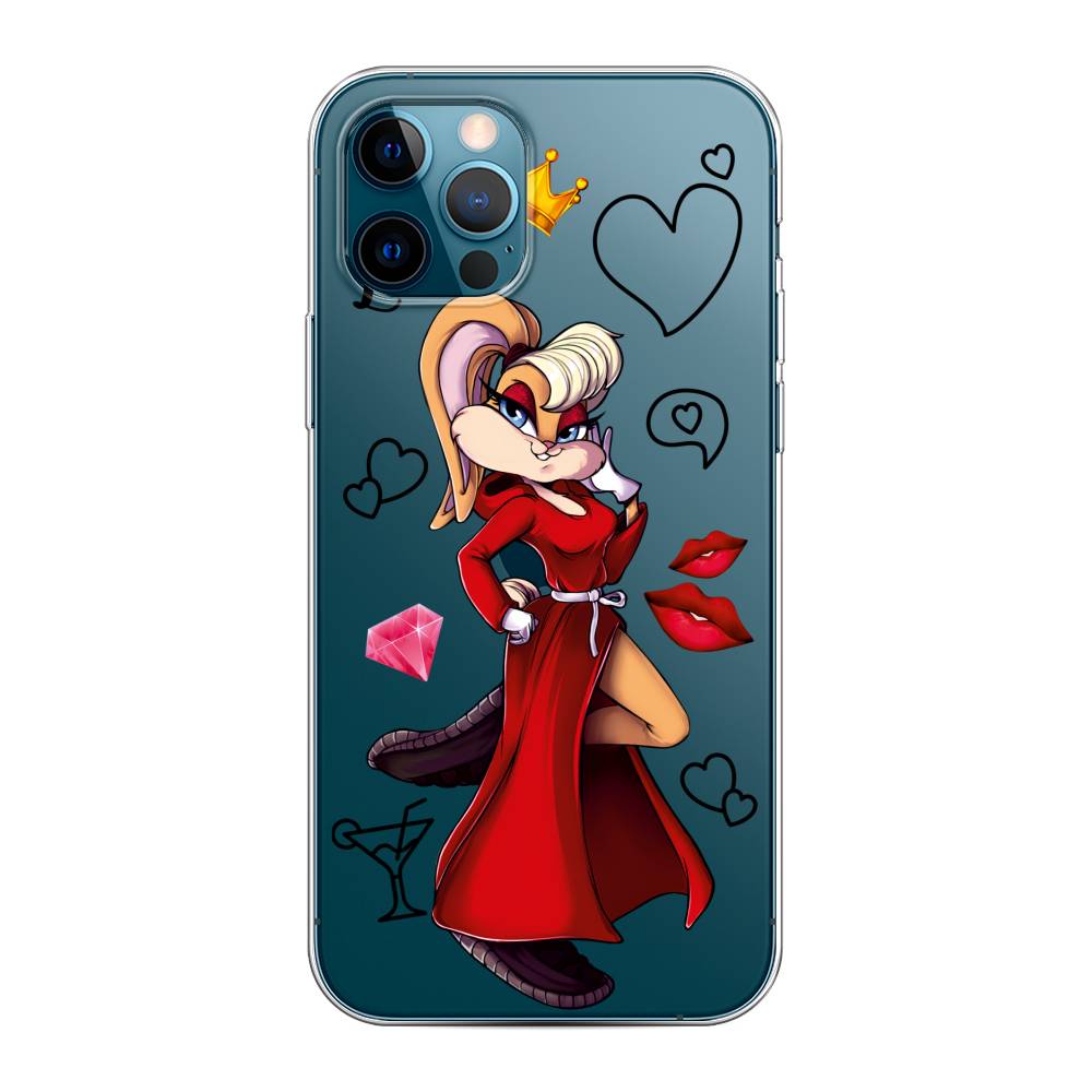 

Чехол на Apple iPhone 12 "Rich Lola Bunny", Красный;бежевый;оранжевый, 12850-6