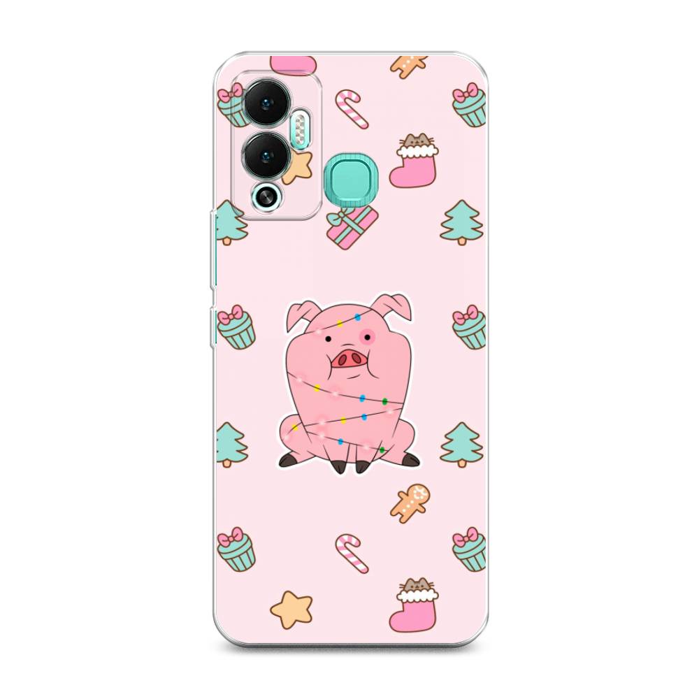 

Чехол на Infinix Hot 12 Play "Розовая свинка", Розовый;зеленый, 3101750-5