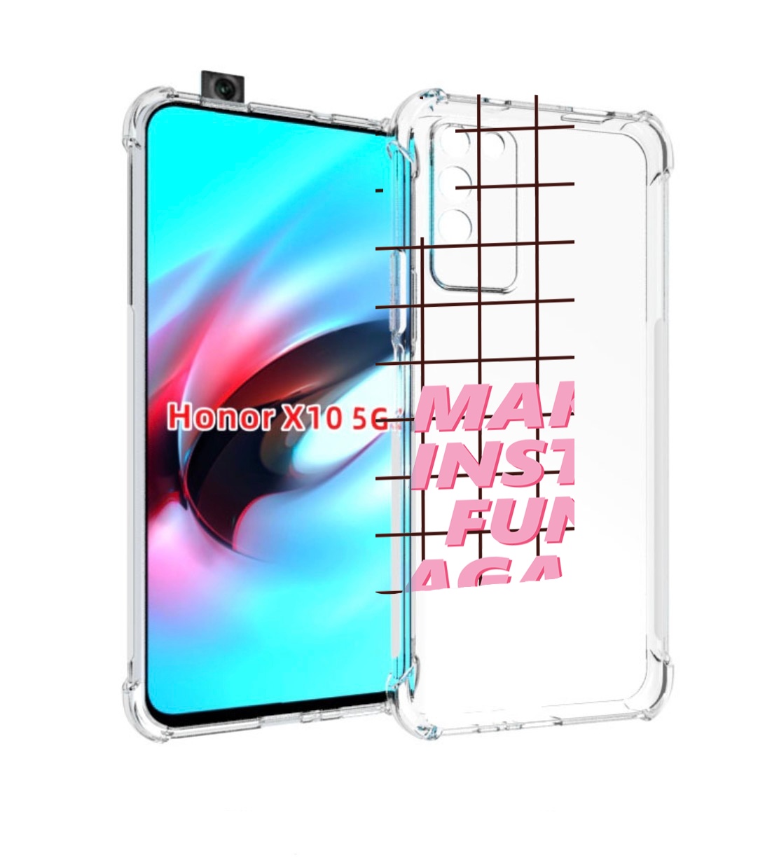

Чехол MyPads розовая-надпись-про для Honor X10, Прозрачный, Tocco