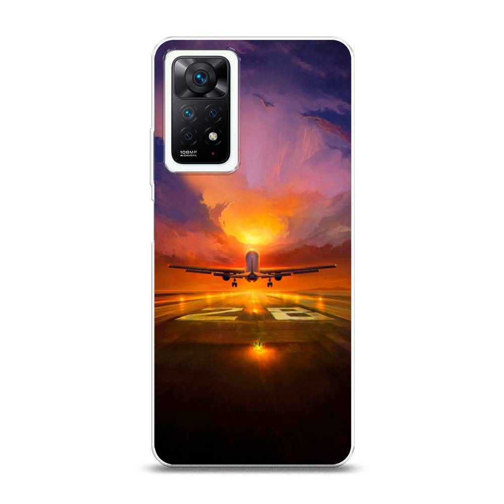 

Чехол на Xiaomi Redmi Note 11 Pro Plus 5G "Самолет на посадке", Оранжевый;синий, 312150-6