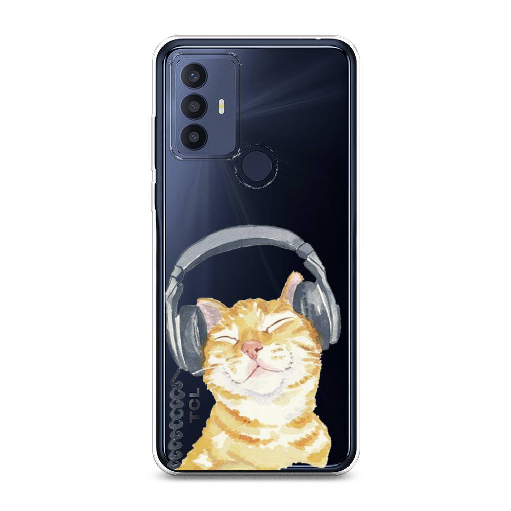 

Силиконовый чехол "Кот меломан" на TCL 30E, Кот меломан