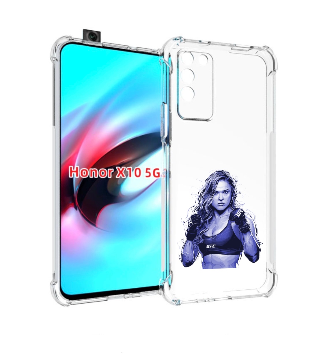 

Чехол MyPads ронда-роузи-юфс для Honor X10, Прозрачный, Tocco