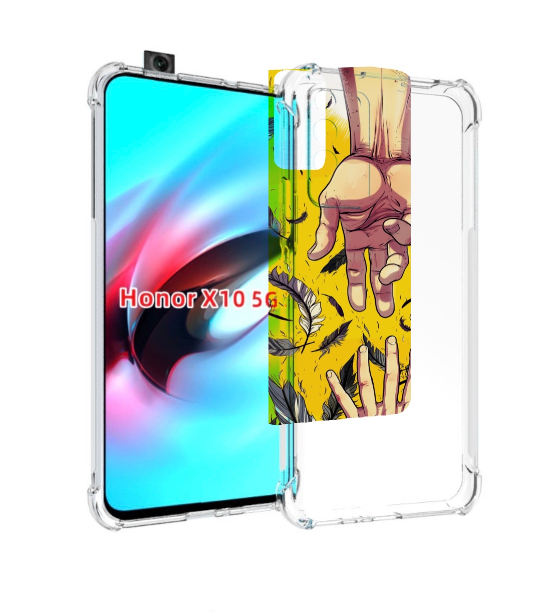 

Чехол MyPads рука-в-руку для Honor X10, Прозрачный, Tocco
